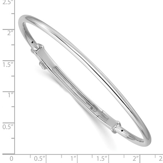 Sterling Silver Reflections Rhodium-plated Hinged Clasp Bangle