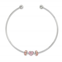 Sterling Silver Reflections Rhodium-plated Choker Cuff Necklace view 2