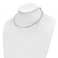 Sterling Silver Reflections Rhodium-plated Choker Cuff Necklace view 4