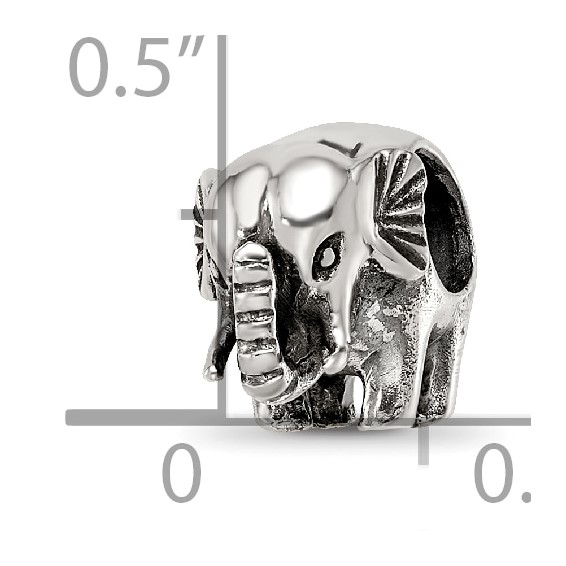 Sterling Silver Reflections Antiqued Elephant Bead