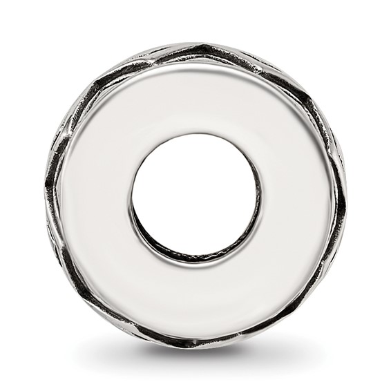 Sterling Silver Reflections Antiqued Diamond Pattern Bead