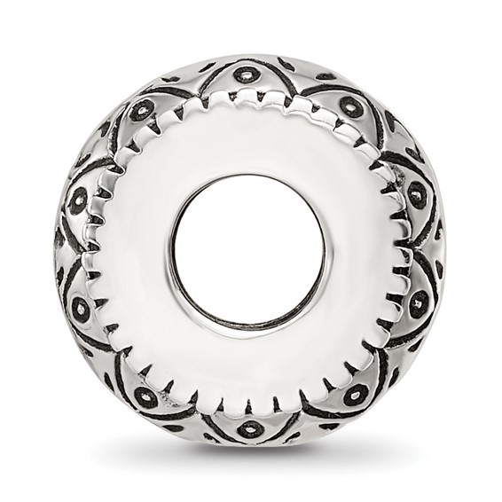 Sterling Silver Reflections Antiqued Aztec Pattern Bead