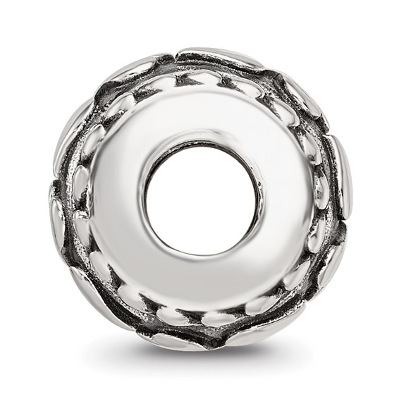 Sterling Silver Reflections Antiqued Hearts Pattern Bead