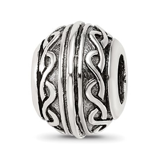 Sterling Silver Reflections Antiqued Pattern Bead