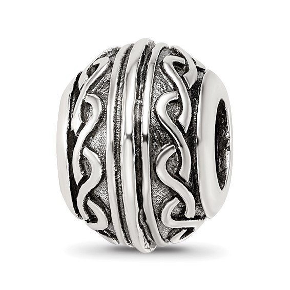 Sterling Silver Reflections Antiqued Pattern Bead