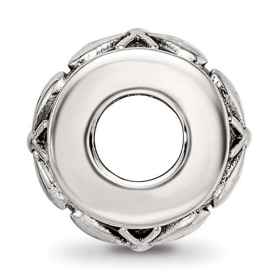 Sterling Silver Reflections Antiqued Butterfly Pattern Bead