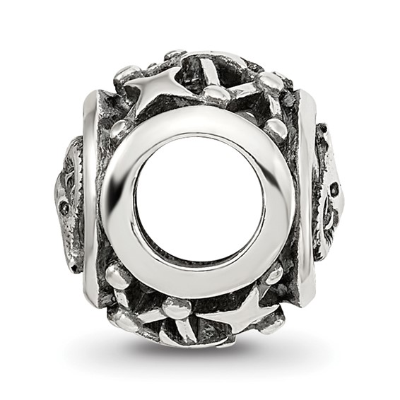 Sterling Silver Reflections Antiqued Zodiac Aries Bead