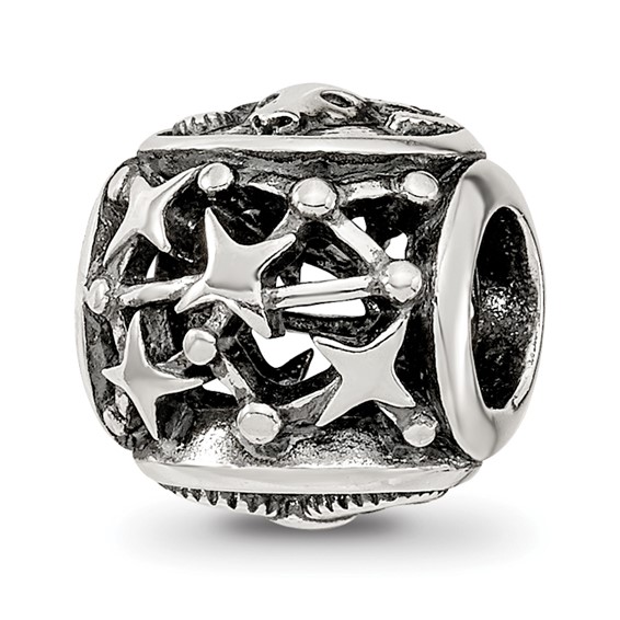 Sterling Silver Reflections Antiqued Zodiac Aries Bead