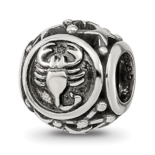 Sterling Silver Reflections Antiqued Zodiac Scorpio Bead