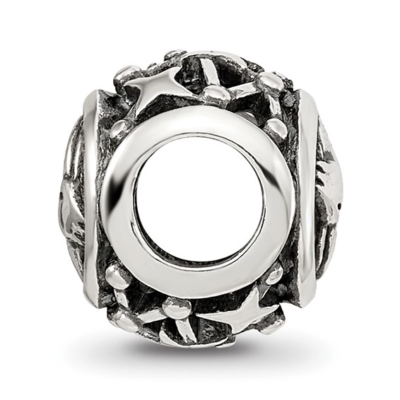 Sterling Silver Reflections Antiqued Zodiac Capricorn Bead