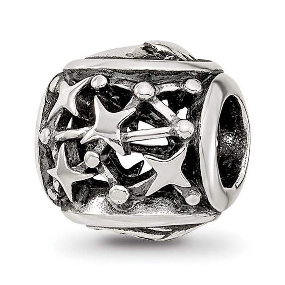 Sterling Silver Reflections Antiqued Zodiac Capricorn Bead