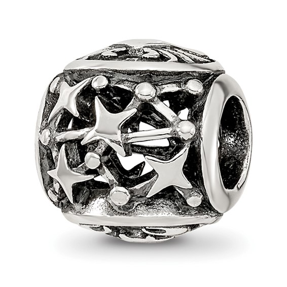 Sterling Silver Reflections Antiqued Zodiac Cancer Bead