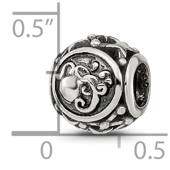 Sterling Silver Reflections Antiqued Zodiac Aquarius Bead