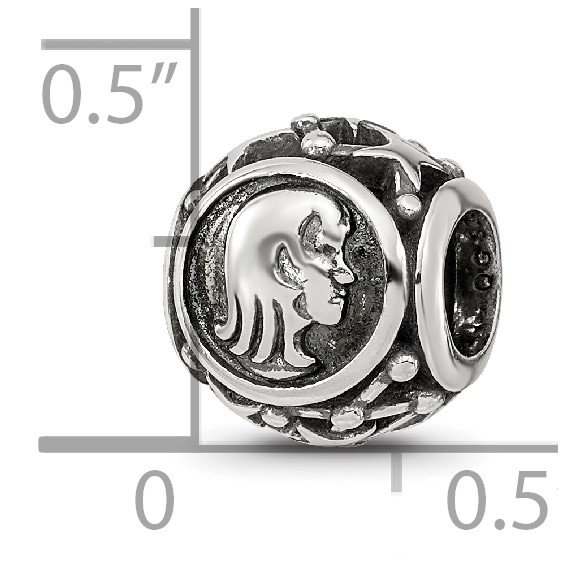 Sterling Silver Reflections Antiqued Zodiac Virgo Bead