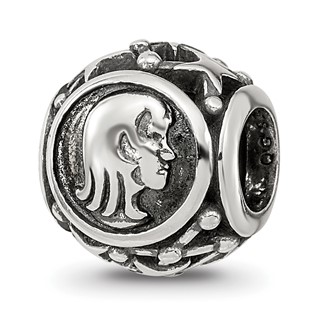 Sterling Silver Reflections Antiqued Zodiac Virgo Bead