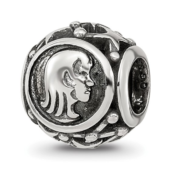 Sterling Silver Reflections Antiqued Zodiac Virgo Bead