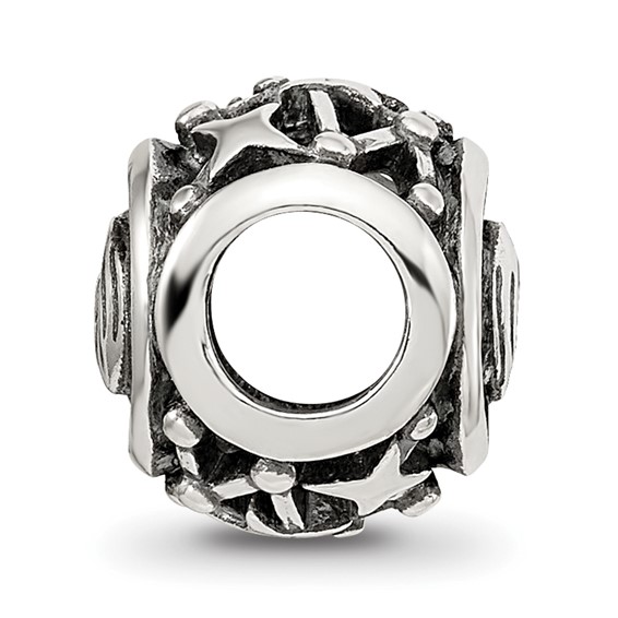 Sterling Silver Reflections Antiqued Zodiac Gemini Bead