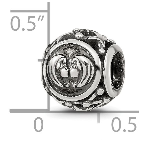 Sterling Silver Reflections Antiqued Zodiac Gemini Bead