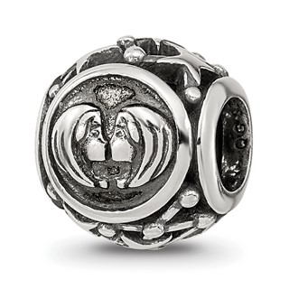 Sterling Silver Reflections Antiqued Zodiac Gemini Bead
