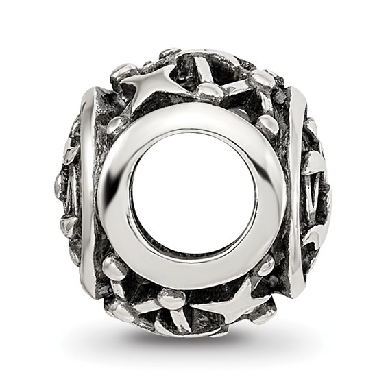 Sterling Silver Reflections Antiqued Zodiac Libra Bead