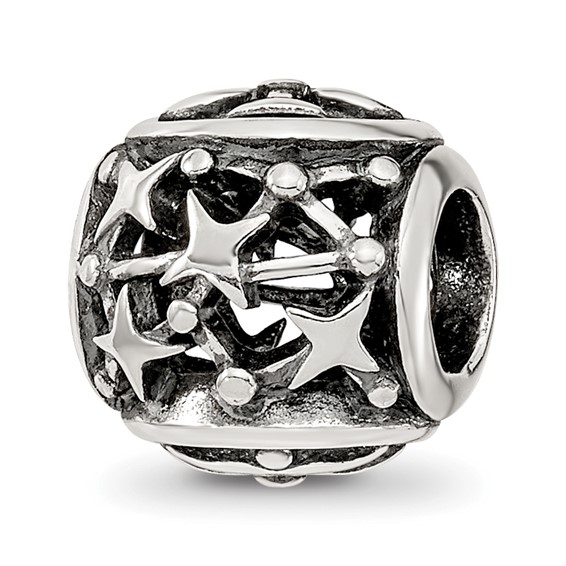 Sterling Silver Reflections Antiqued Zodiac Libra Bead