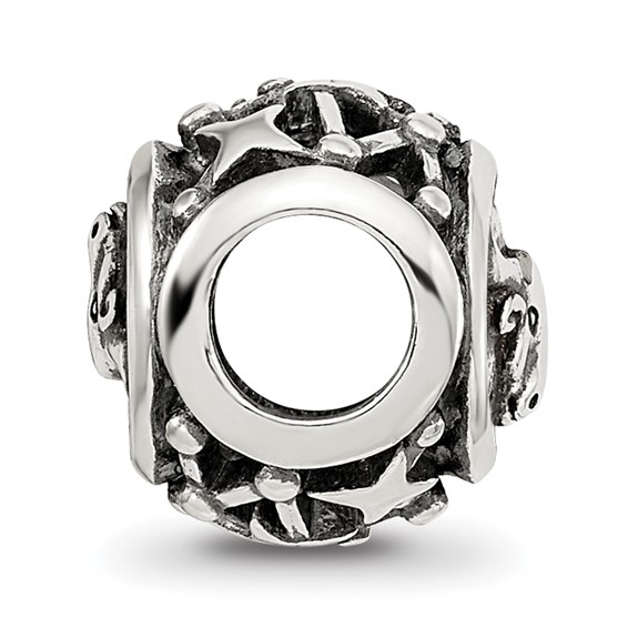 Sterling Silver Reflections Antiqued Zodiac Taurus Bead