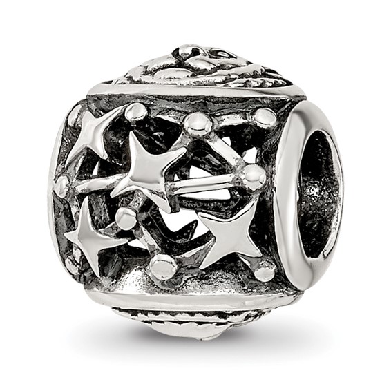 Sterling Silver Reflections Antiqued Zodiac Leo Bead