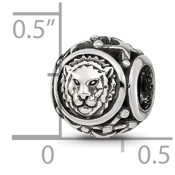 Sterling Silver Reflections Antiqued Zodiac Leo Bead