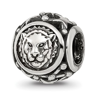 Sterling Silver Reflections Antiqued Zodiac Leo Bead