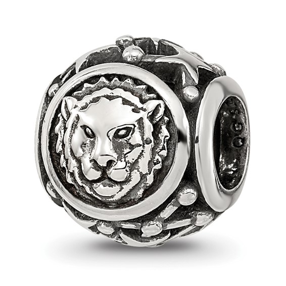 Sterling Silver Reflections Antiqued Zodiac Leo Bead