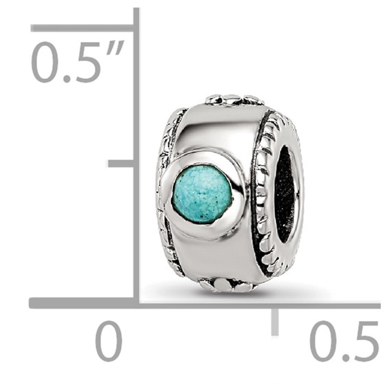 Sterling Silver Reflections Turquoise Bead