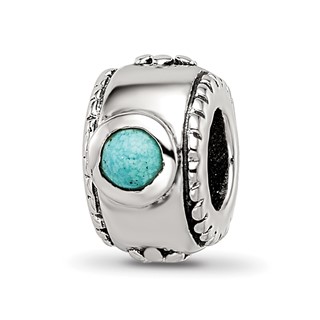 Sterling Silver Reflections Turquoise Bead