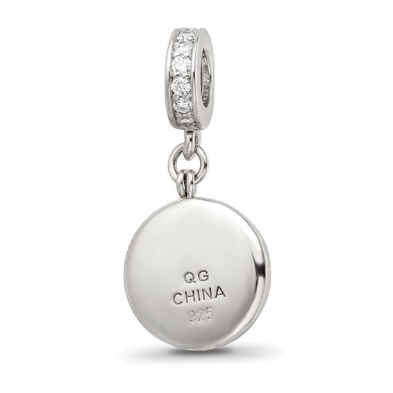 Sterling Silver Reflections Rhodium-plated Enamel CZ Sea Life Dangle Bead