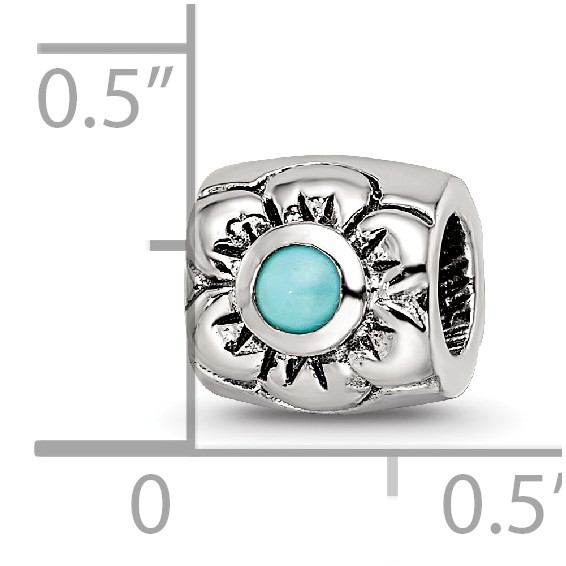 Sterling Silver Reflections Turquoise Bead