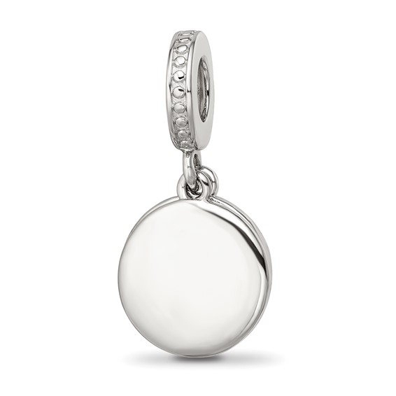 Sterling Silver Reflections Rhod-plated Enamel CZ Celestial Dangle Bead