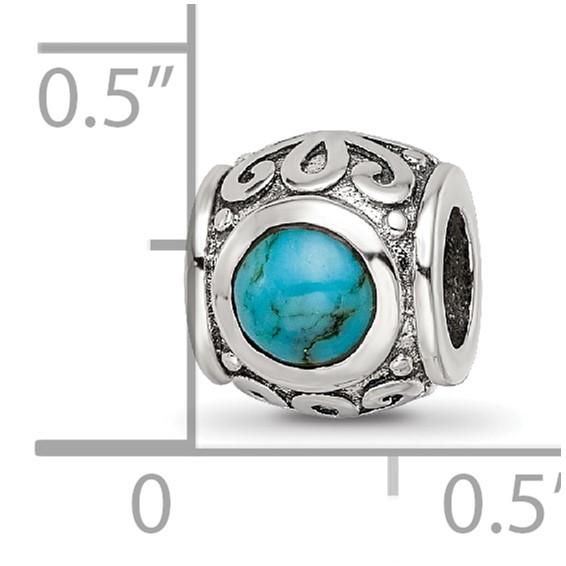 Sterling Silver Reflections Turquoise Bead
