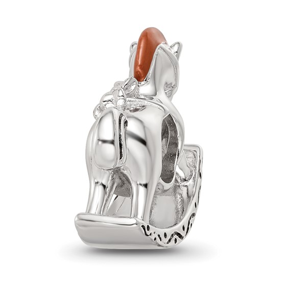 SS Reflections Rhod-plated Crystals Enamel Rocking Horse Bead