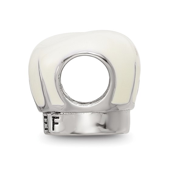Sterling Silver Reflections Rhod-plated Enamel Chef Hat Bead