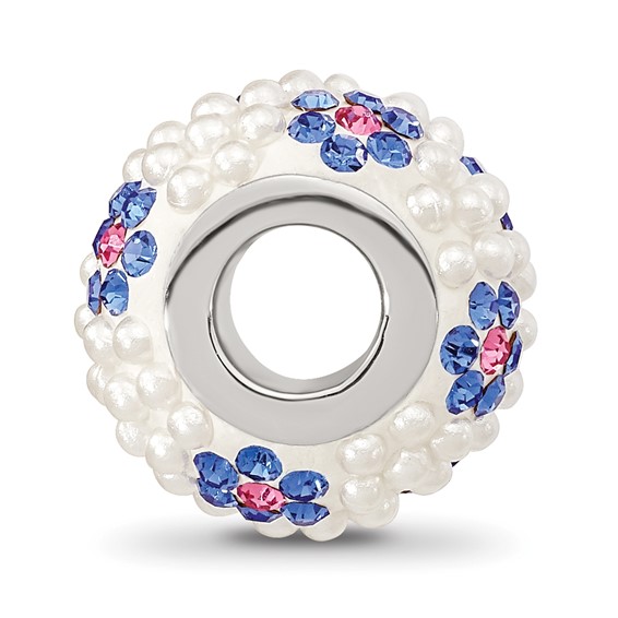 SS Reflections Rhod-plated Preciosa Crystal & Imitation Pearl Bead