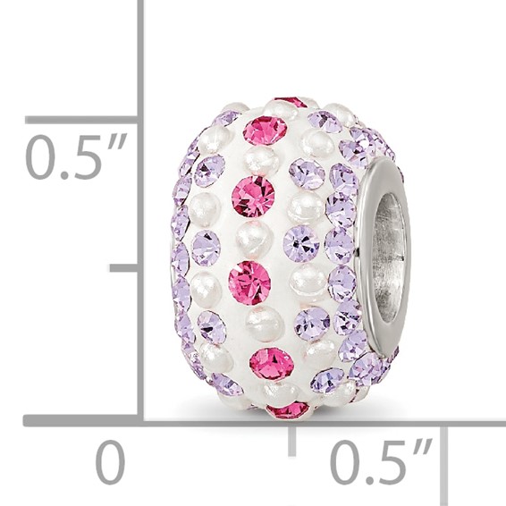 SS Reflections Rhod-pl Pink/Purple Preciosa Crystal & Imitation Pearl Bead