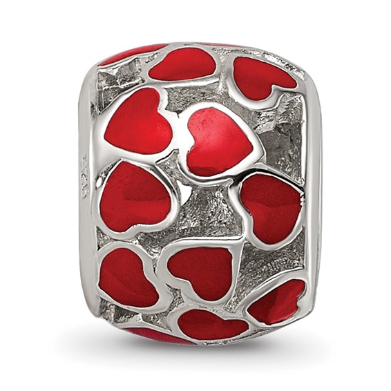 Sterling Silver Reflections Enamel Heart Bead