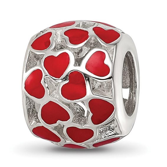 Sterling Silver Reflections Enamel Heart Bead