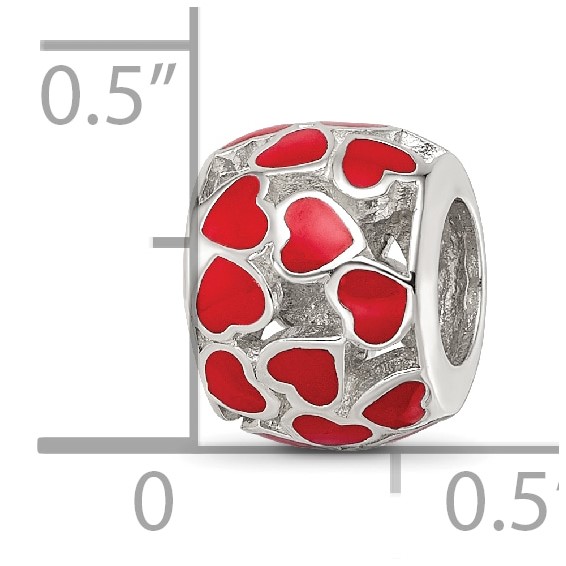 Sterling Silver Reflections Enamel Heart Bead