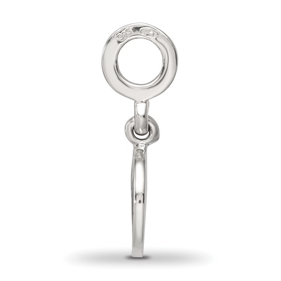 Sterling Silver Reflections Enamel I Heart Yoga Reversible Dangle Bead Pend