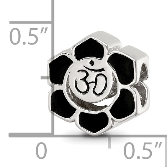 Sterling Silver Reflections Enamel Om Symbol Flower Bead