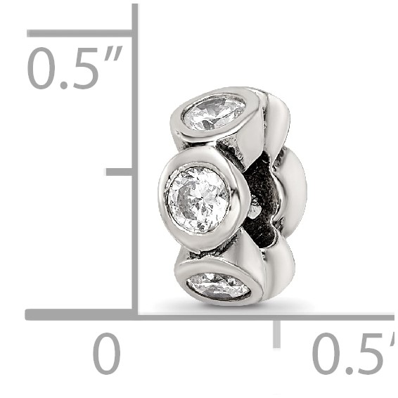 Sterling Silver Reflections CZ Bead