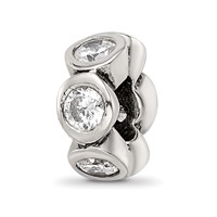 Sterling Silver Reflections CZ Bead view 1