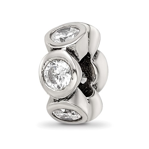 Sterling Silver Reflections CZ Bead