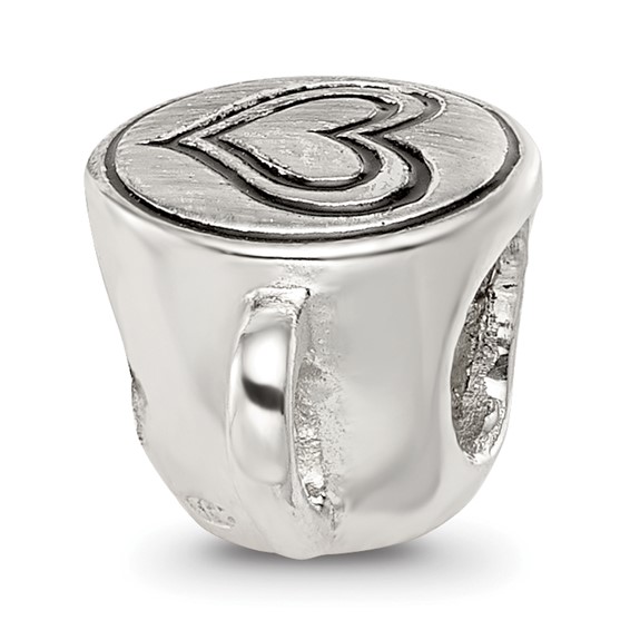 Sterling Silver Reflections Enamel I Heart Coffee Mug Bead