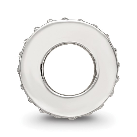 Sterling Silver Reflections White Enamel CZ Swirl Design Bead